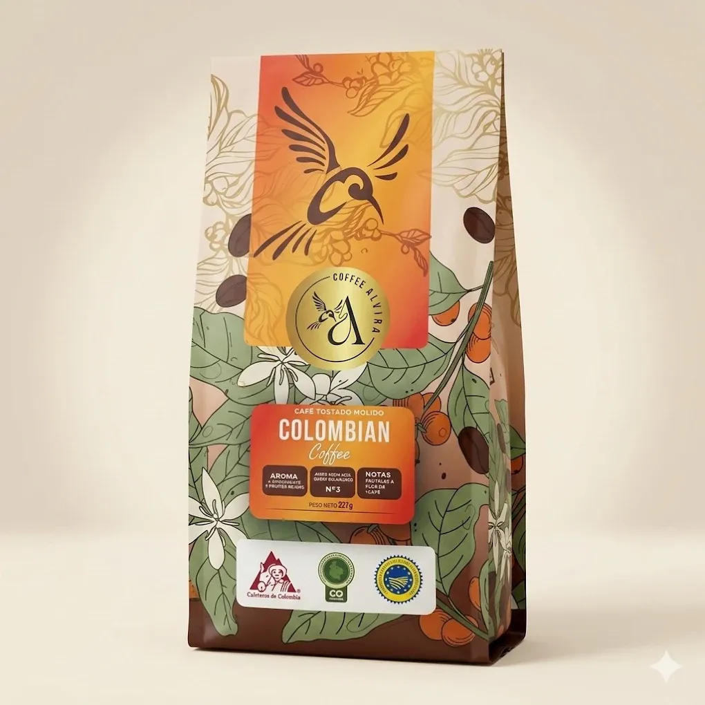 Bolsa oficial de café molido Coffee Alvira de 227 gramos